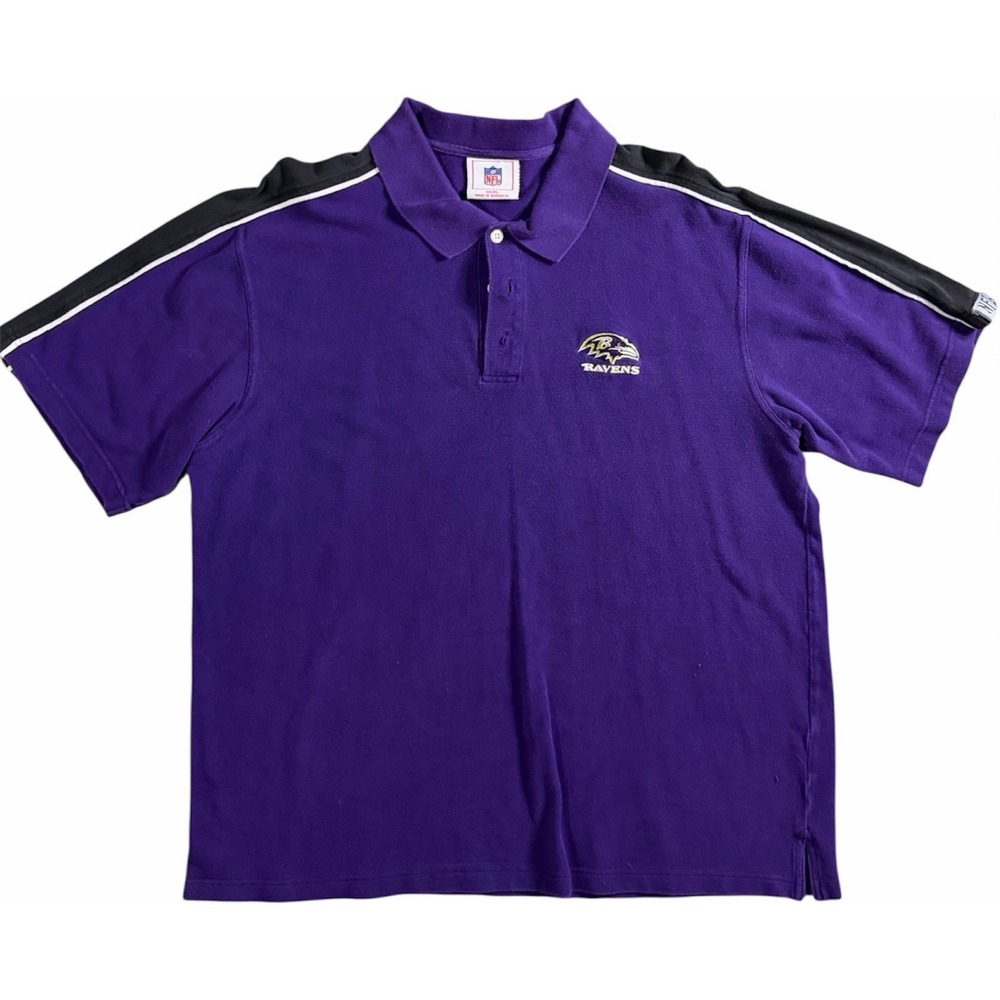 Baltimore Ravens Polo Shirt XL Purple NFL‎ Team Logo Short Sleeve